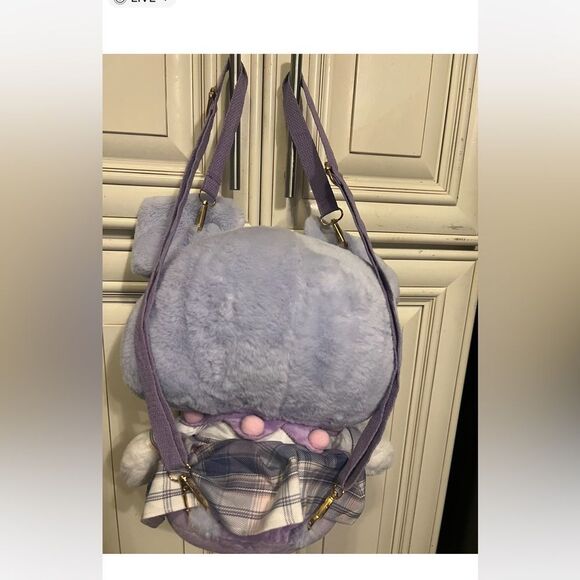 Kuromi Plush Backpack Shoulder Bag 12” Inch Plush Purse With Straps - Picture 10 of 13